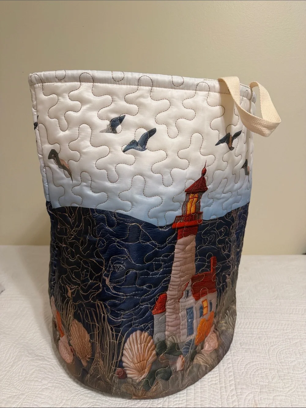 Quilted Lighthouse Storage Bag -
